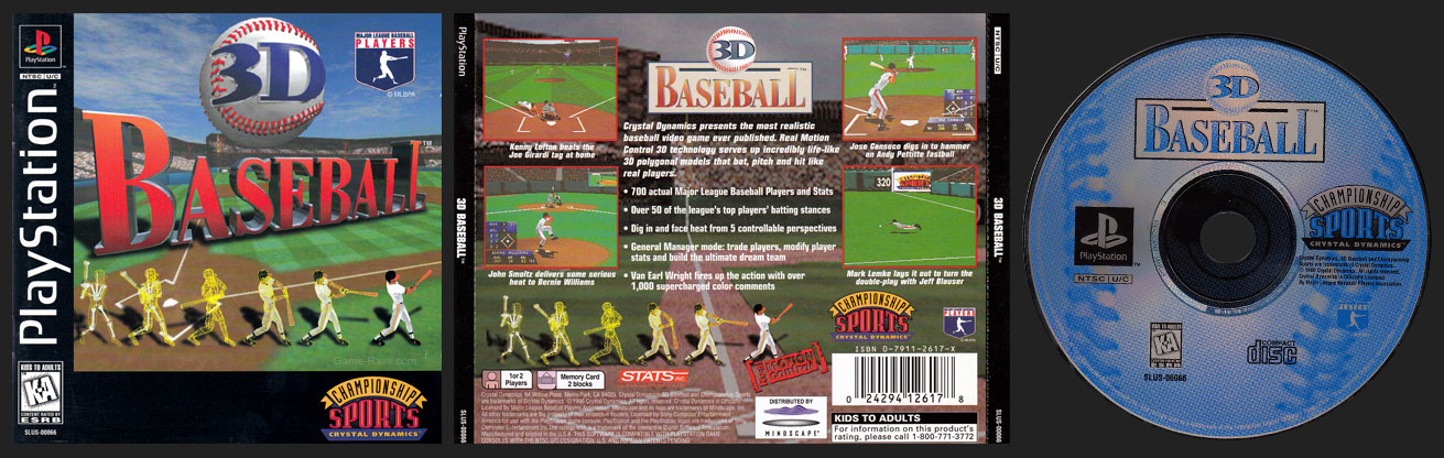 PSX PlayStation 3D Baseball Jewel Case Release