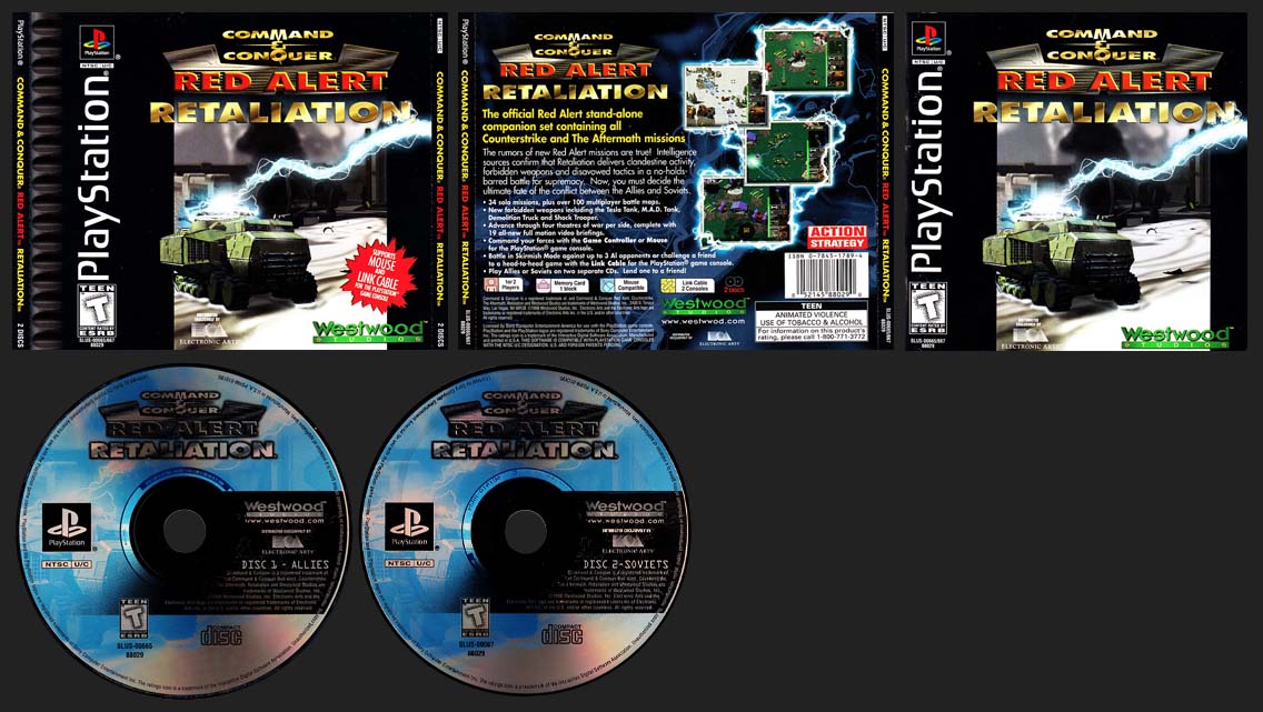 PSX PlayStation Command and Conquer Red Alert Retaliation Electronic Arts Variant Release