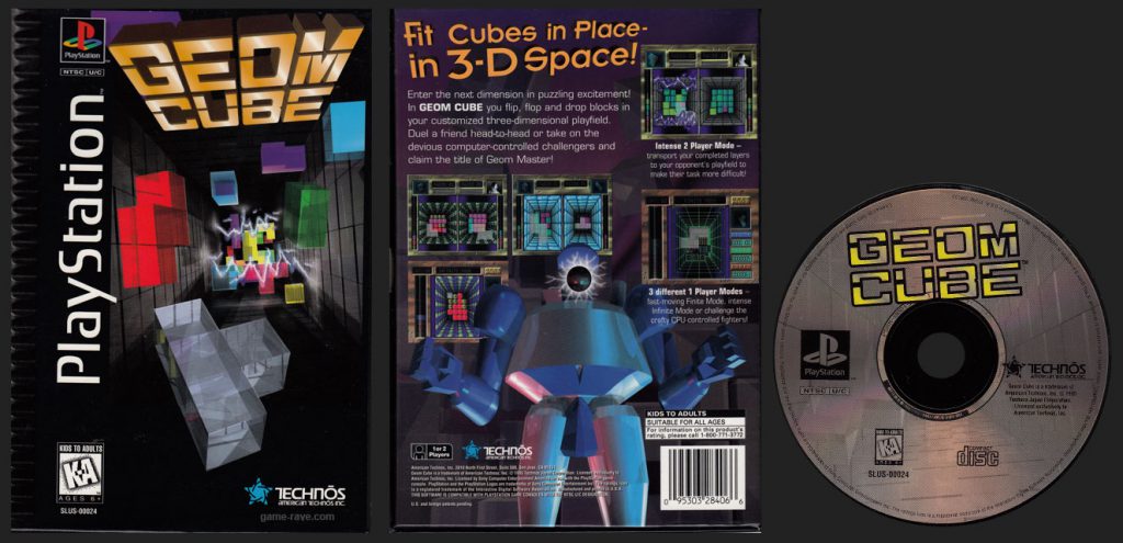 PSX PlayStation Geom Cube Black Label Flat Cardboard Long Box Retail Release