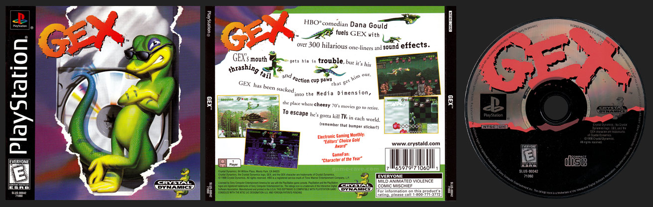 PSX PlayStation Gex Jewel Case Black Label Retail Release