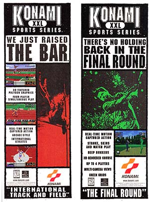 Konami Sports Magazine Ads for International Track & Field and The Final Round