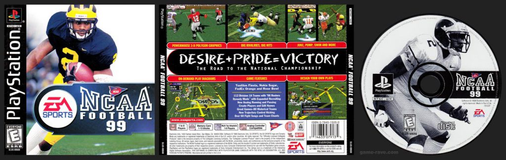 PSX PlayStation NCAA Football 99 Black Label Retail Release