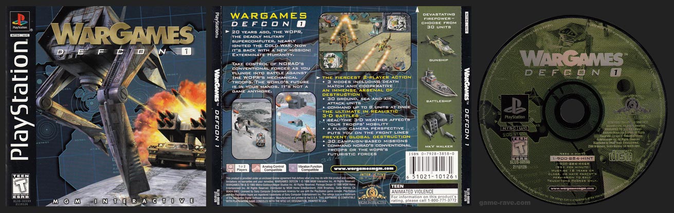 PSX PlayStation WarGames Defcon 1 Black Label Retail Release