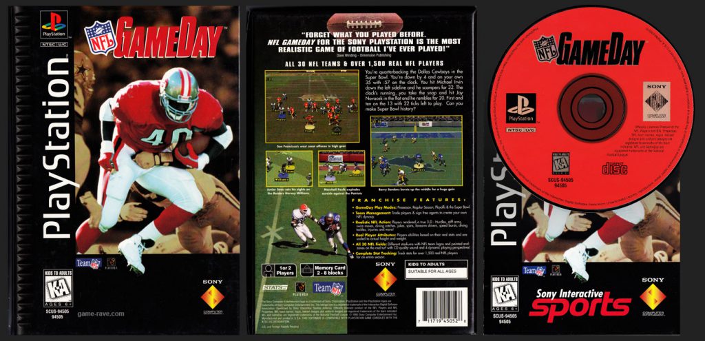 PSX PlayStation NFL Game Day Flat Cardboard Release Variant Sony Interactive Sports Interactive Manual