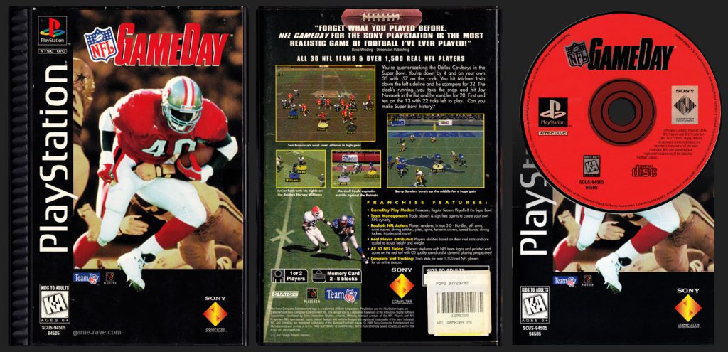 PSX PlayStation NFL Game Day Plastic Ridged Long Box Release