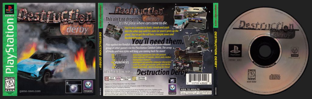 PSX PlayStation Destruction Derby Greatest Hits Release