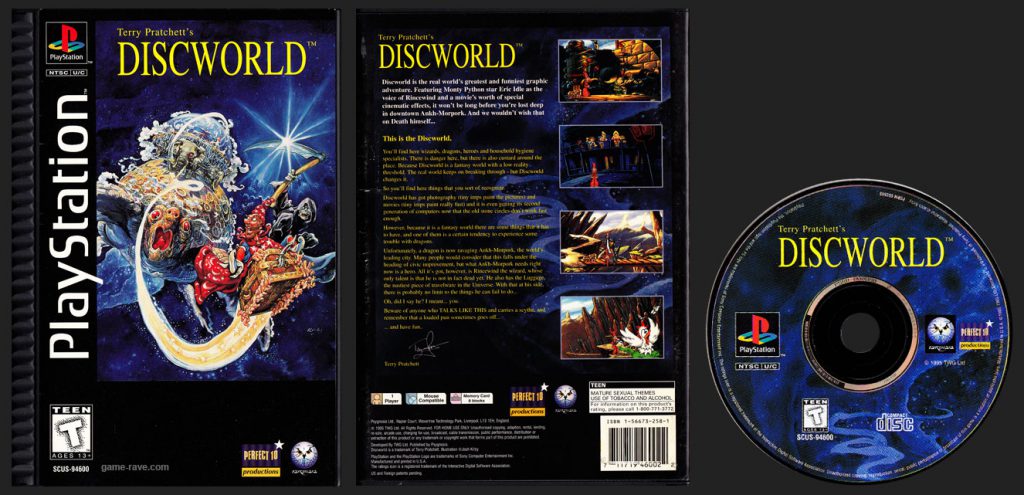 PSX PlayStation Terry Pratchett's Discworld Black Label Plastic Ridged Long Box Release