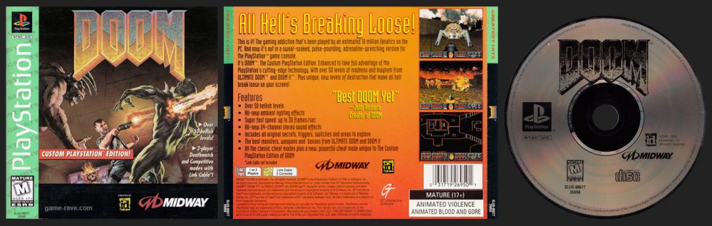 PSX PlayStation Doom Greatest Hits Retail Release