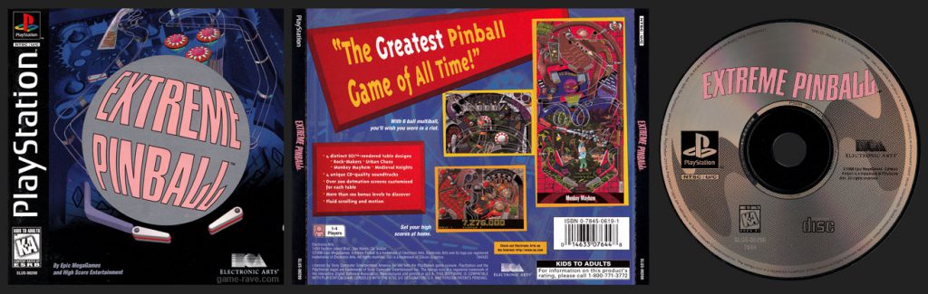 PSX PlayStation Extreme Pinball Jewel Case Black Label Retail Release Variant