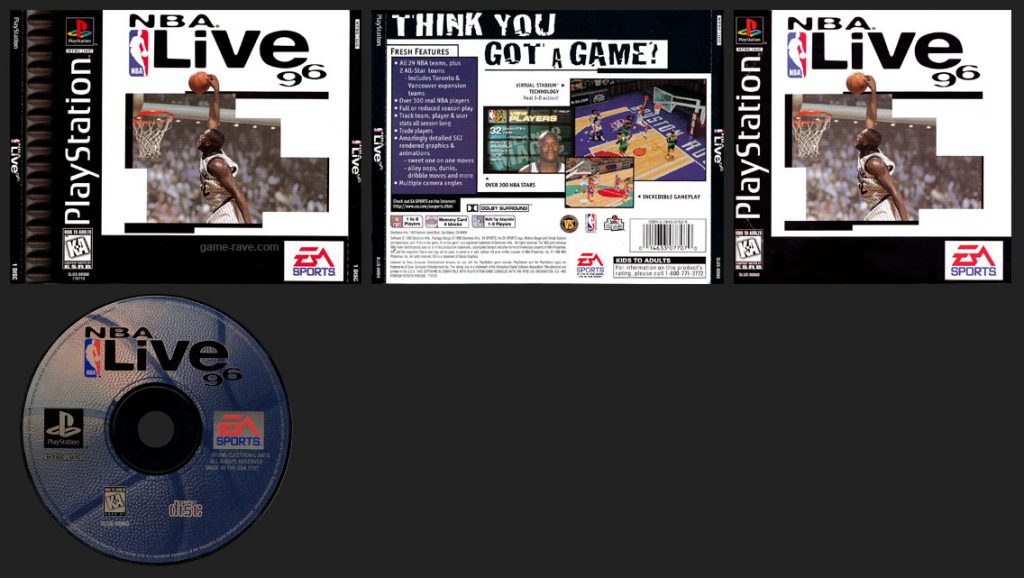 PSX PlayStation NBA Live 96 Double Jewel Case Black Label Retail Release Variant