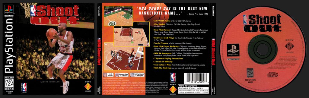 PSX PlayStation NBA Shoot Out Black Label Jewel Case Release