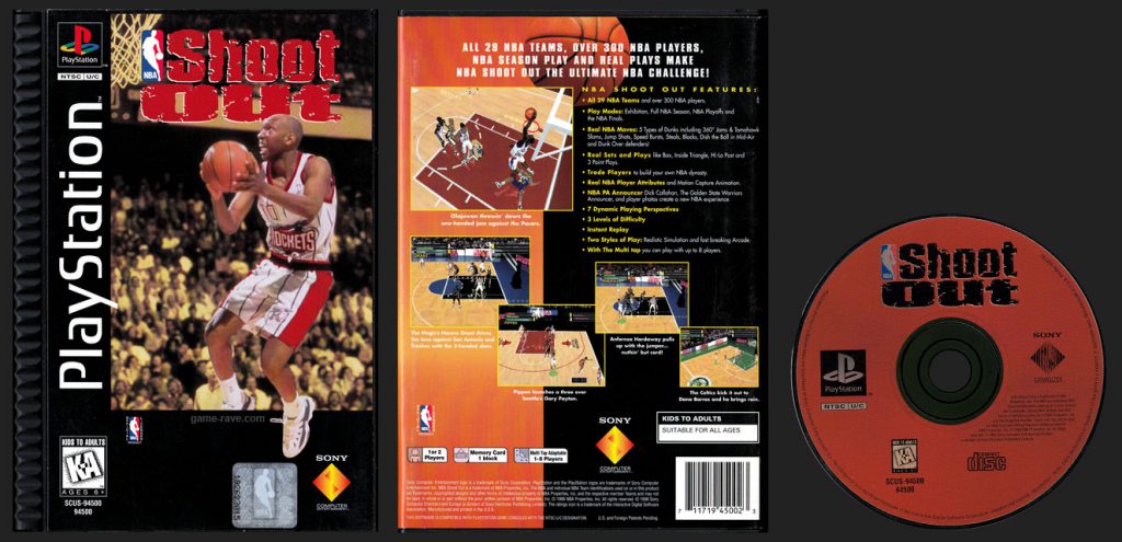 PSX PlayStation NBA Shoot Out Black Label Plastic Ridged Long Box Retail Release
