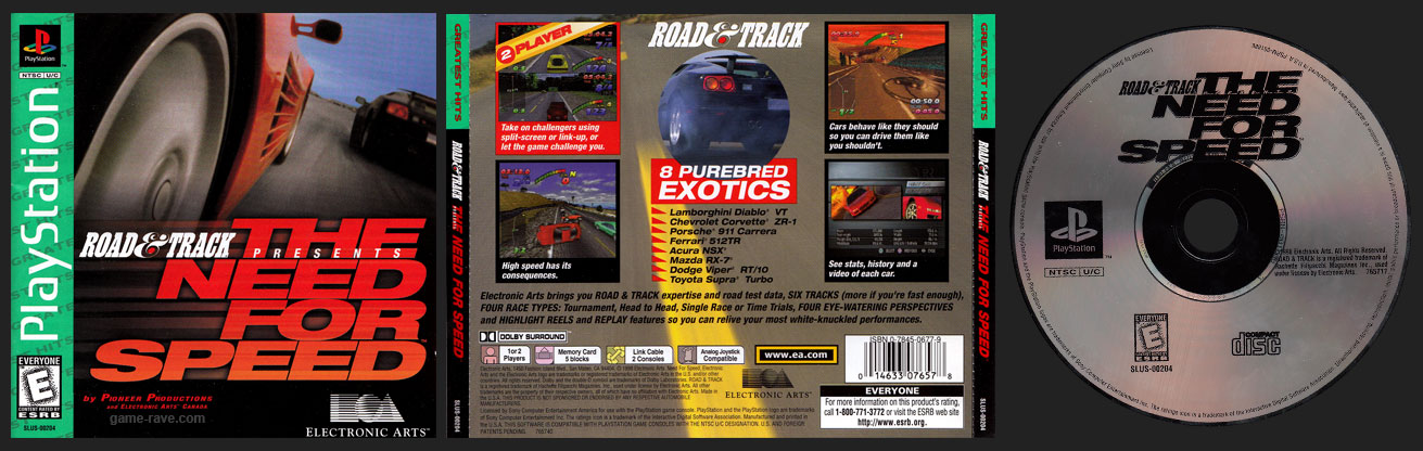 Road & Track Presents: The Need for Speed (video game, PS1, 1996) reviews &  ratings - Glitchwave