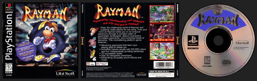 PSX PlayStation Rayman Jewel Case Release Variant