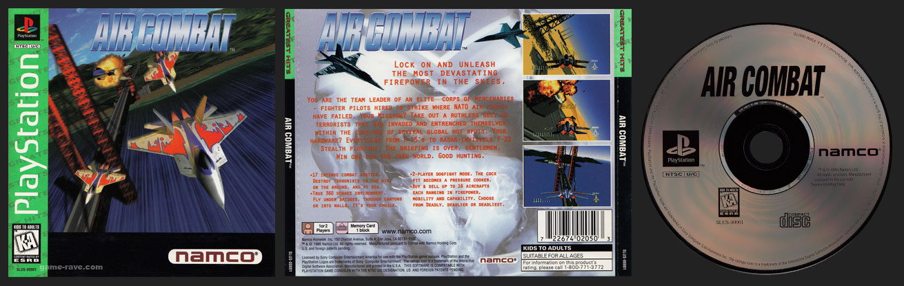 PSX PlayStation Air Combat Greatest Hits Release Variant