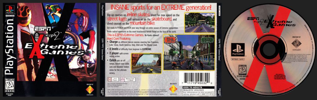 PSX PlayStation ESPN ESPN 2 Extreme Games Black Label Jewel Case Retail Release