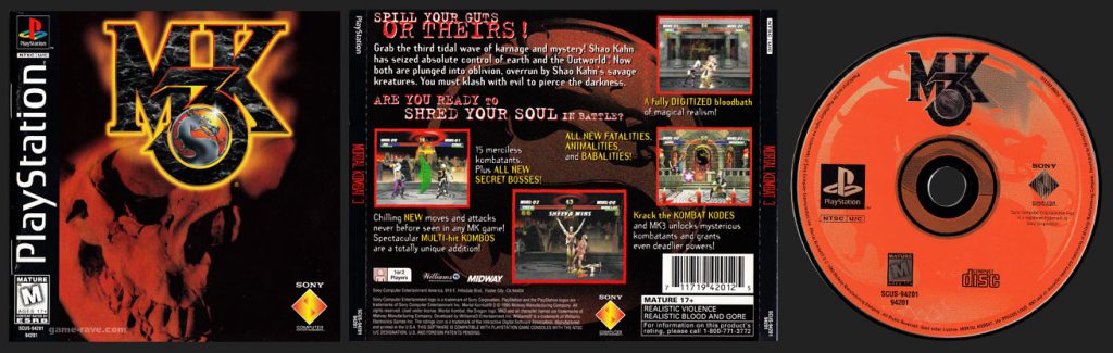 PSX PlayStation Mortal Kombat Jewel Case Variant