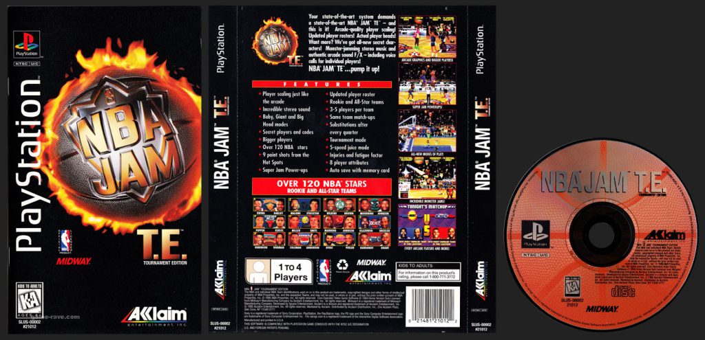 PSX PlayStation NBA Jam T.E. (Tournament Edition) Clear Plastic Long Box Black Retail Release