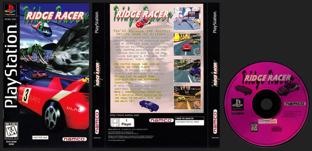PSX PlayStation Ridge Racer Long Box Not For Sale Pack-In Variant
