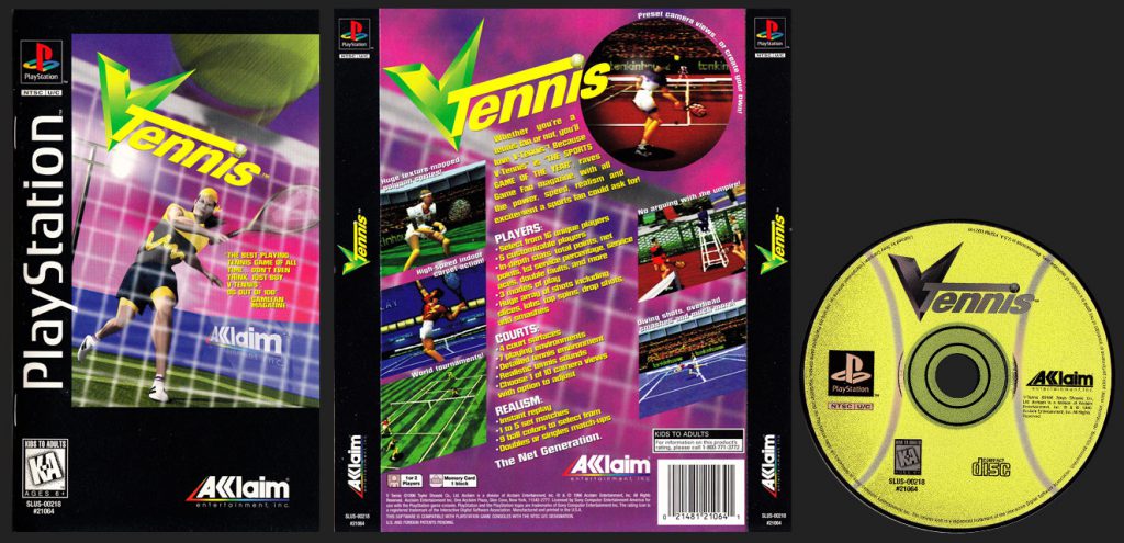 PSX PlayStation V-Tennis Saturn Style Case Black Label Retail Release