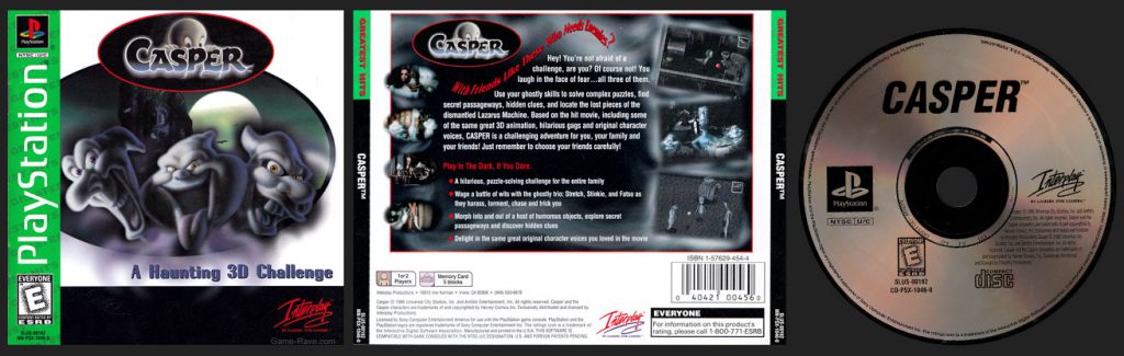 PSX PlayStation Casper Greatest Hits Release