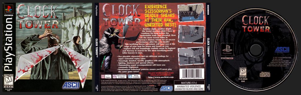 PlayStation PSX Clock Tower Jewel Case Release
