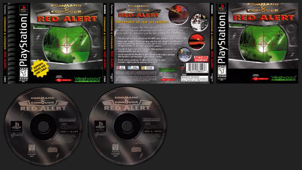 PSX PlayStation Command & Conquer: Red Alert Double Jewel Case