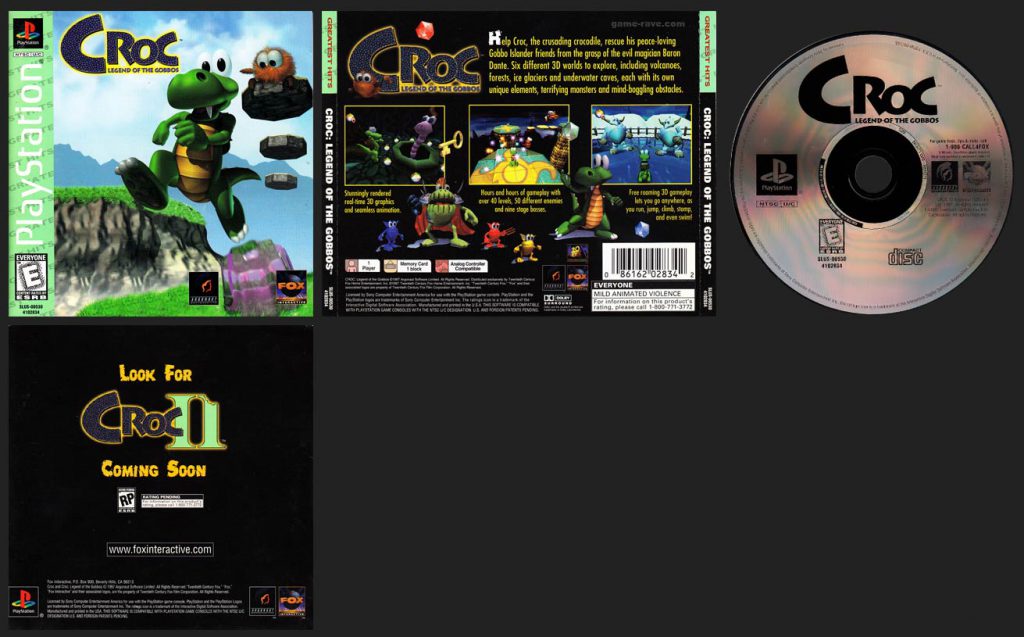 PSX PlayStation Croc Greatest Hits Version 1