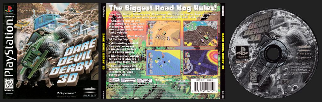 PSX PlayStation Dare Devil Derby 3D Black Label Retail Release