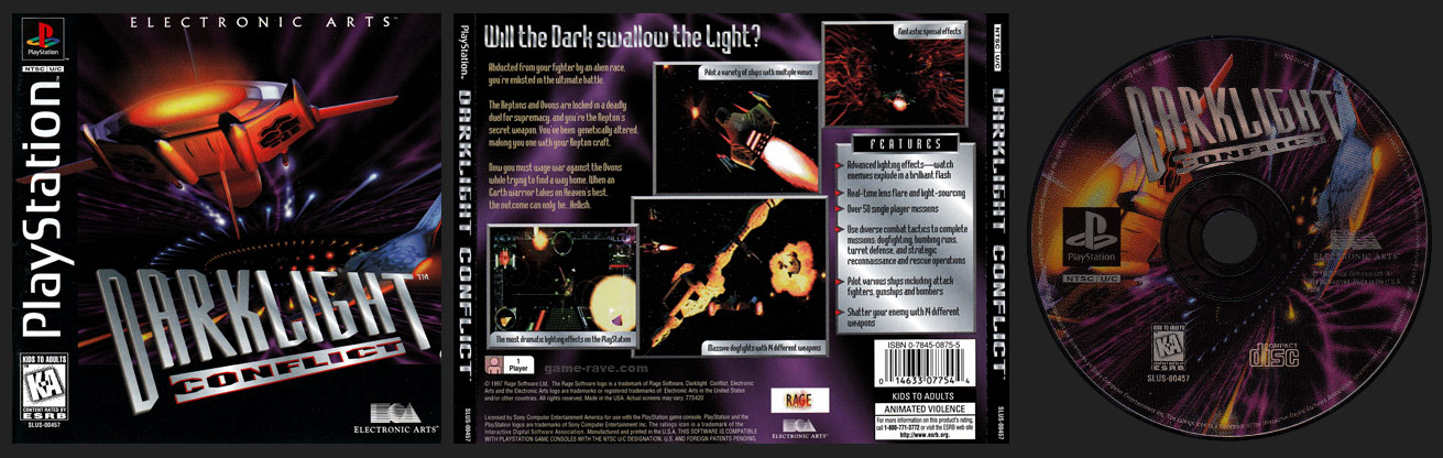 PSX PlayStation Darklight Conflict Black Label Retail Release