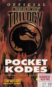PSX Brady Games Mortal Konbat Trilogy Pocket Kodes Guide Book