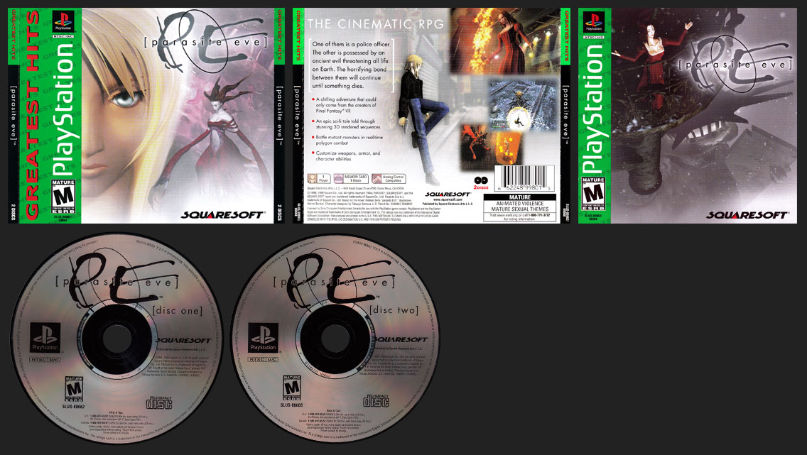 Parasite Eve Greatest Hits Double Jewel Case Release - Removes the Demo.