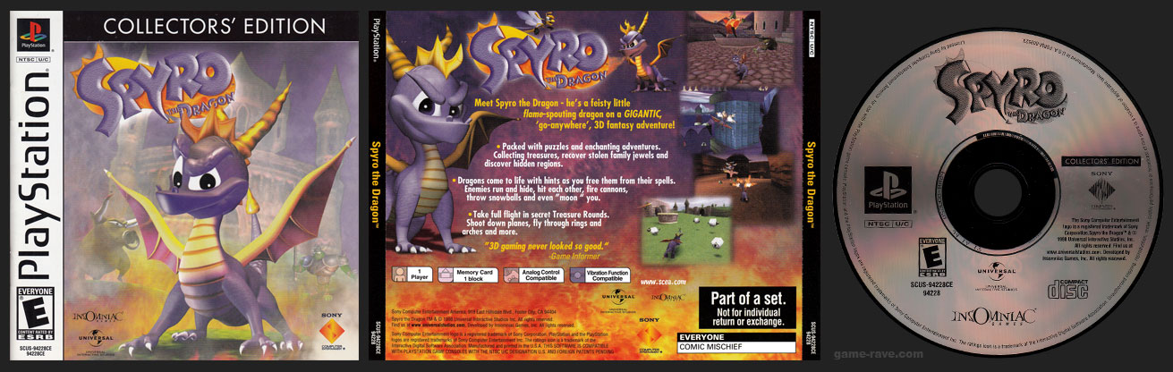 PSX PlayStation Spyro The Dragon
