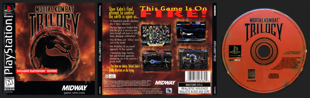 PSX PlayStation Mortal Kombat Trilogy - Version 1.1 Code Update