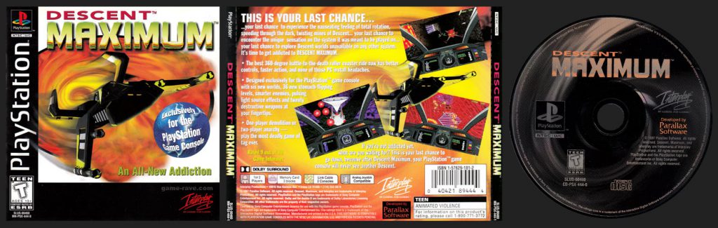 PSX PlayStation Descent Maximum Black Label Retail Release