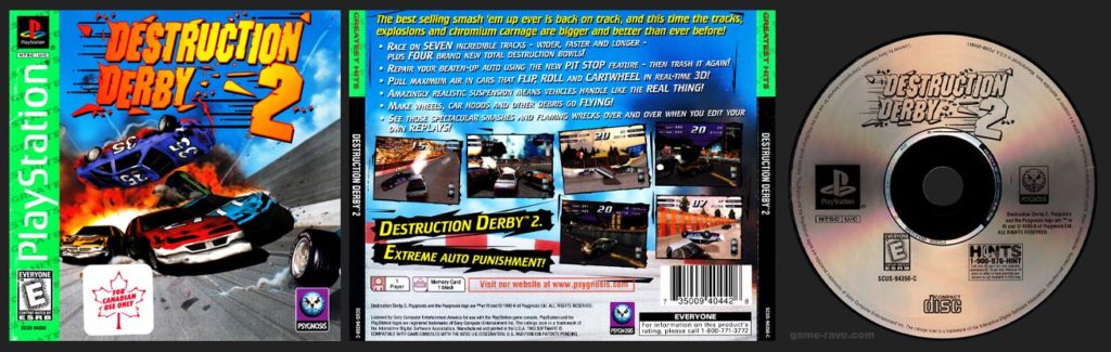 PSX PlayStation Destruction Derby 2