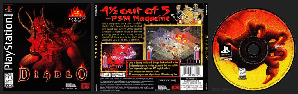 PSX PlayStation Diablo Black Label Retail Release 1 Text Line Version