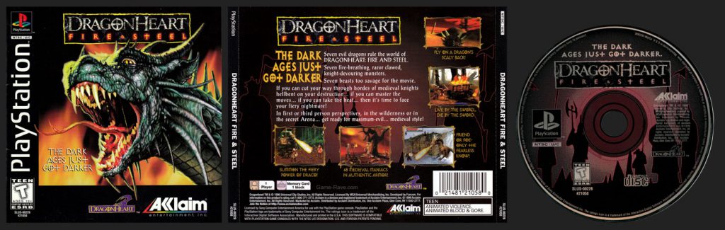 PSX PlayStation Dragon Heart Fire and Steel Black Label Retail Release