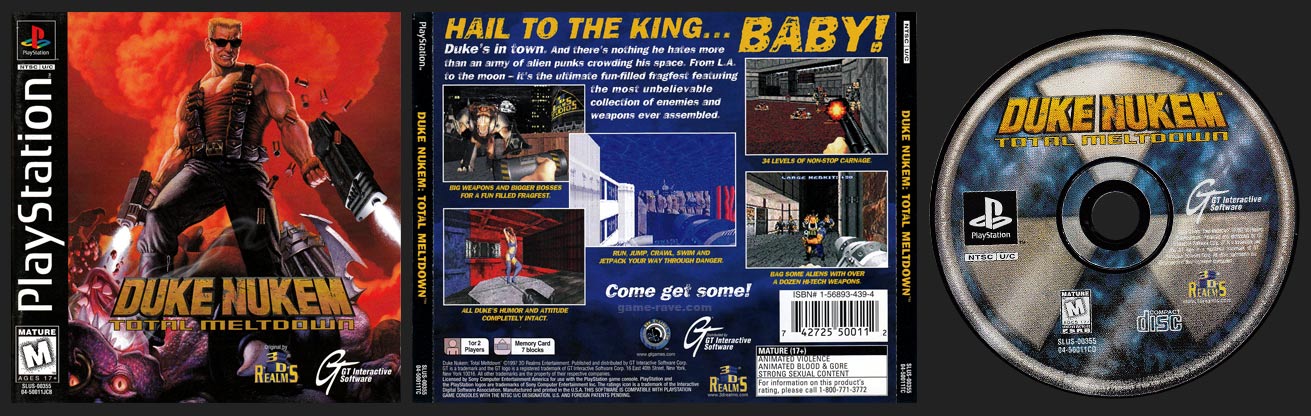 PSX PlayStation Duke Nukem Total Meltdown Black Label Retail Release