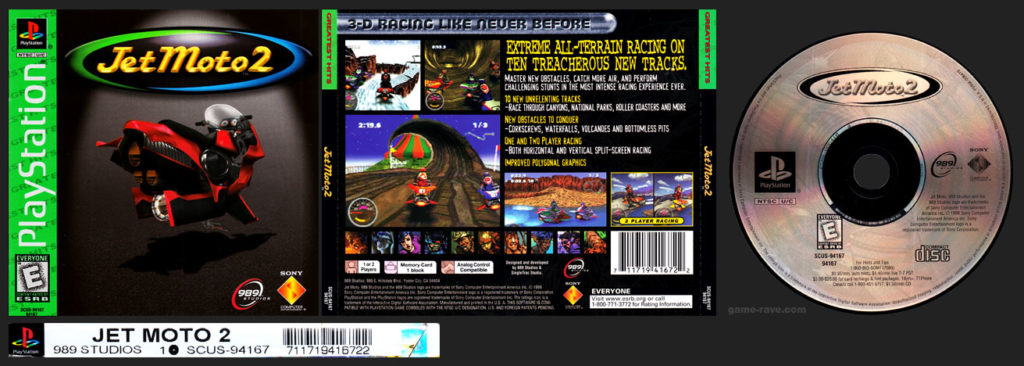 PSX PlaySTation Jet Moto 2 Greatest Hits 989 Studios Variant