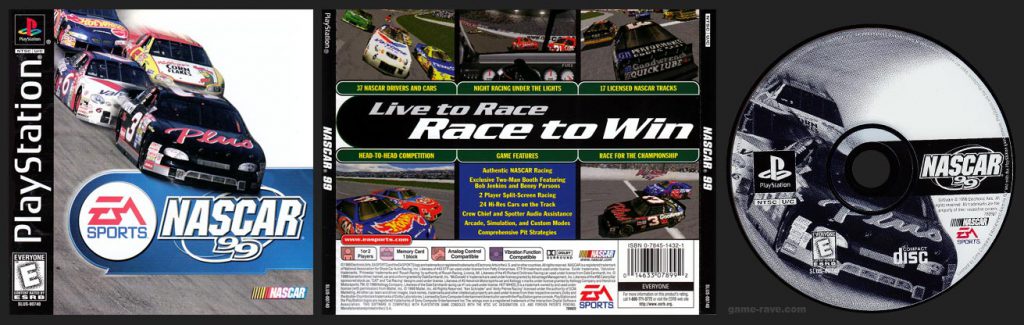 PSX PlayStation Nascar 99 Black Label Retail Release