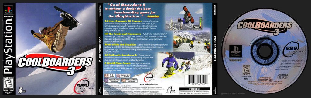 PSX PlayStation Cool Boarders 3 Black Label Release