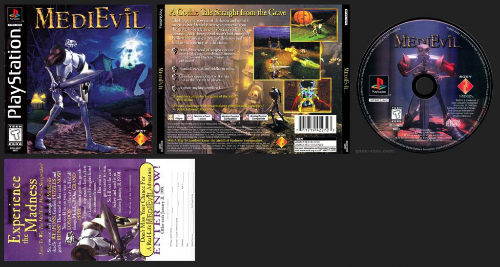 PSX PlayStation MediEvil Sweepstakes Card Release Black Label Retail Release