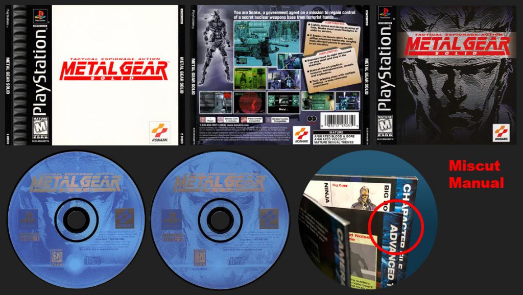 PSX PlayStation Misprint - Miscut Manual Metal Gear Solid