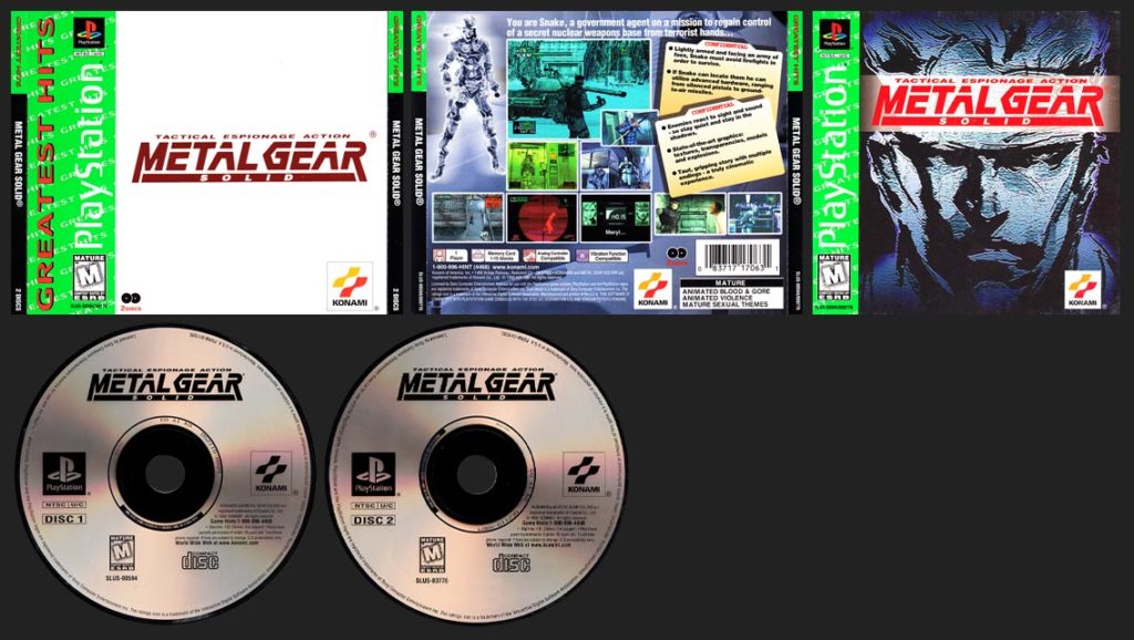 PSX PlayStation Metal Gear Solid Greatest Hits Corrected Logo GH Release