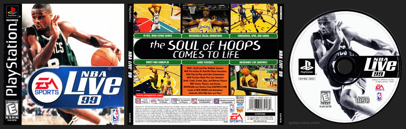 PSX PlayStation NBA Live 99 Black Label Retail Release