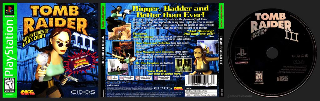 Tomb Raider III: Adventures of Lara Croft - game-rave.com - PlayStation