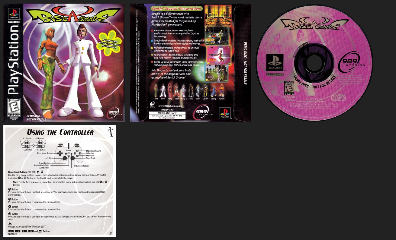 PSX PlayStation Demo Bust a Groove Retail Demo Sleeve