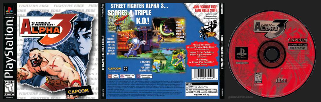 PSX PlayStation Street Fighter Alpha 3 Fighters Edge Black Label Retail Release