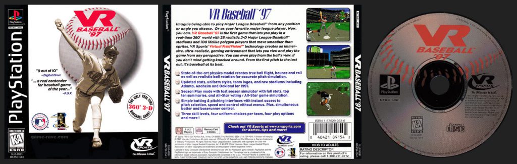 PSX PlayStation VR Baseball '97 Black Label Retail Release